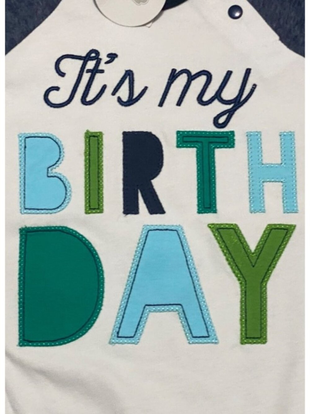 Mud Pie 12-18m NWOT IT'S MY BIRTHDAY 1 ONE 1st bday Romper shortall embroidered - Picture 2 of 3
